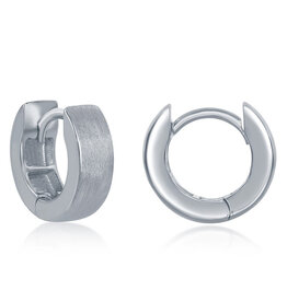 Brushed Huggie Earrings 4x13mm
