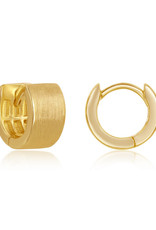 Brushed 14k Gold Vermeil Sterling Silver Huggie Earrings 6x12mm
