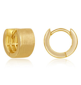 Brushed GP Huggie Earrings 6x12mm