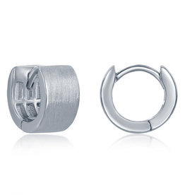 Brushed Huggie Earrings 6x12mm