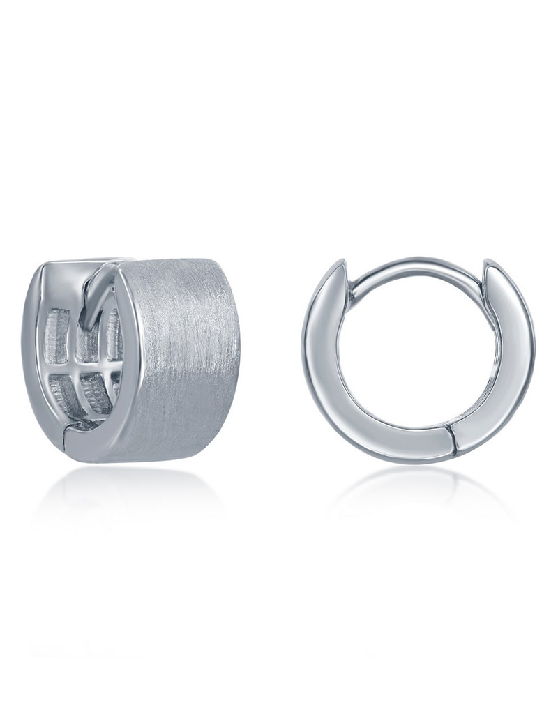 Brushed Huggie Earrings 6x12mm