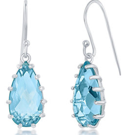 Teardrop Blue Topaz Earrings