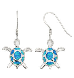 Turtle Blue Opal Earrings 18mm