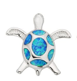 Turtle Blue Opal Pendant 18mm