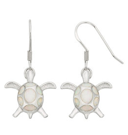 Turtle White Opal Earrings 18mm