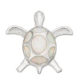 Turtle White Opal Pendant 18mm