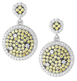 Pave Yellow CZ Dangle Earrings