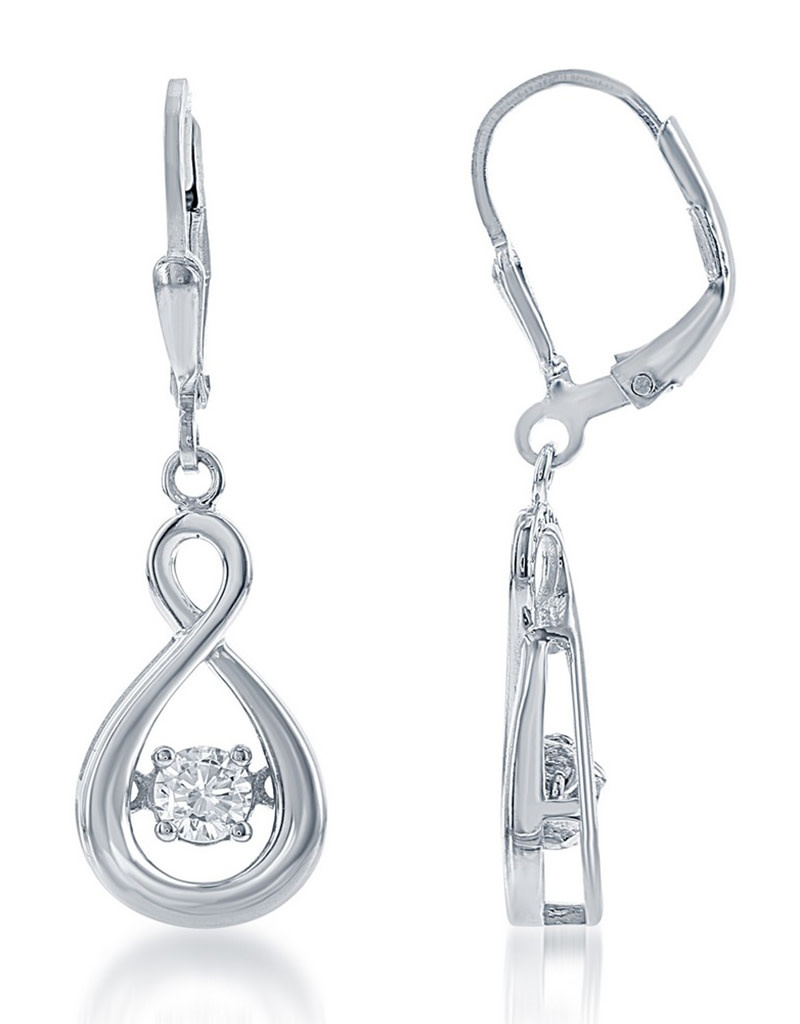 Twist Dancing CZ Earrings 17mm