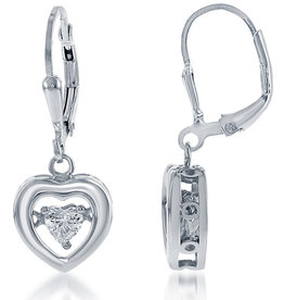 Heart Dancing CZ Earrings 11mm
