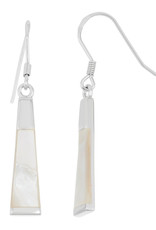 Sterling Silver Long Mother of Pearl Earrings 30mm