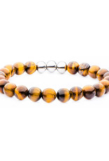 Men's 8mm Tiger Eye Bead Stretch Bracelet 8.5"