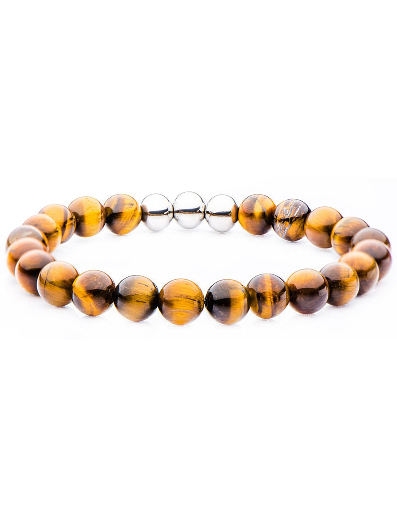 Men's 8mm Tiger Eye Bead Stretch Bracelet 8.5"