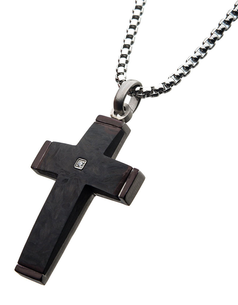 Cross Necklace for Men Black Diamond Cross Necklace Men's Jewelry Black  Cross Pendant Necklace for Men 925 Sterling Silver - Etsy