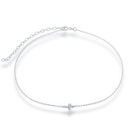 D/C Cross Choker Necklace 12"+3"