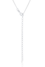 Sterling Silver Diamond Cut Sideways Cross Choker Necklace 12"+3"