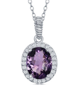 Oval Amethyst Necklace