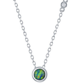5mm Bezel Set Opal Necklace