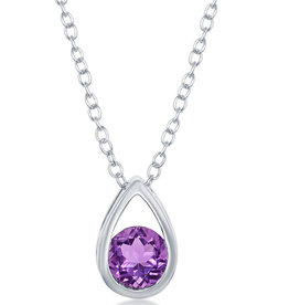 Teardrop Amethyst Necklace