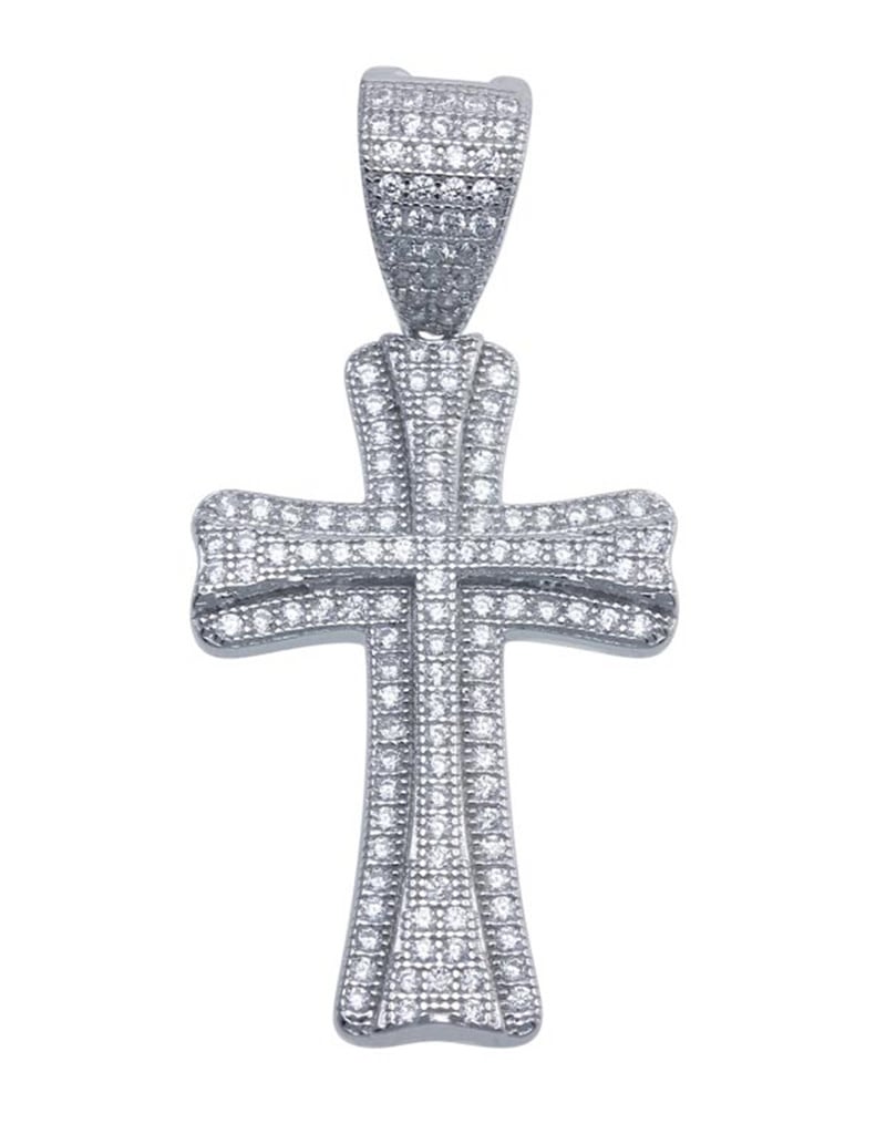 Double Cross CZ Hip Hop Pendant