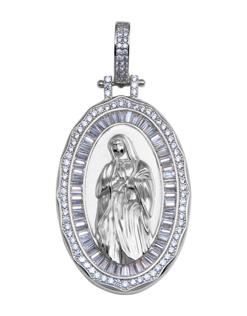 CZ Mary Hip Hop Pendant