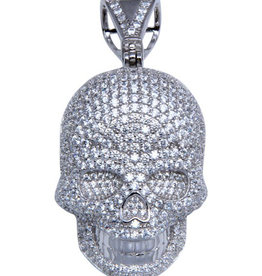 CZ Encrusted Skull Pendant