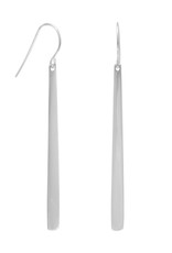 Sterling Silver Long Tapered Bar Earrings