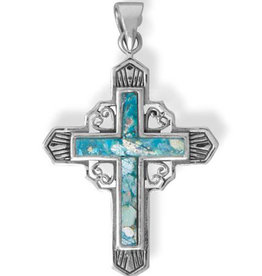 Roman Glass Cross Pendant