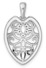 Sterling Silver CZ Filigree Leaf Necklace 18"