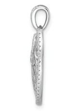 Sterling Silver CZ Filigree Leaf Necklace 18"