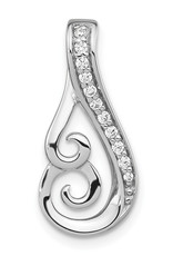 Sterling Silver CZ Scroll Design Necklace 18"