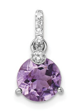 Sterling Silver Amethyst & White Topaz Necklace 18"