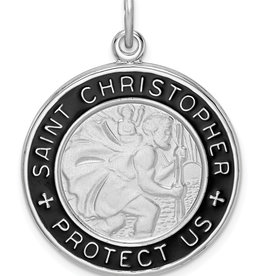 St. Christopher Black Enamel Medal