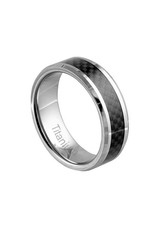 Men's Titanium Carbon Fiber Inlay Band Ring