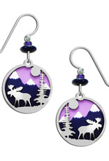 Purple Mountain with Moose Earrings