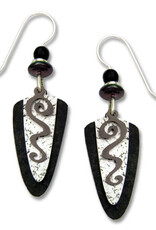 Black and White Shield Earrings