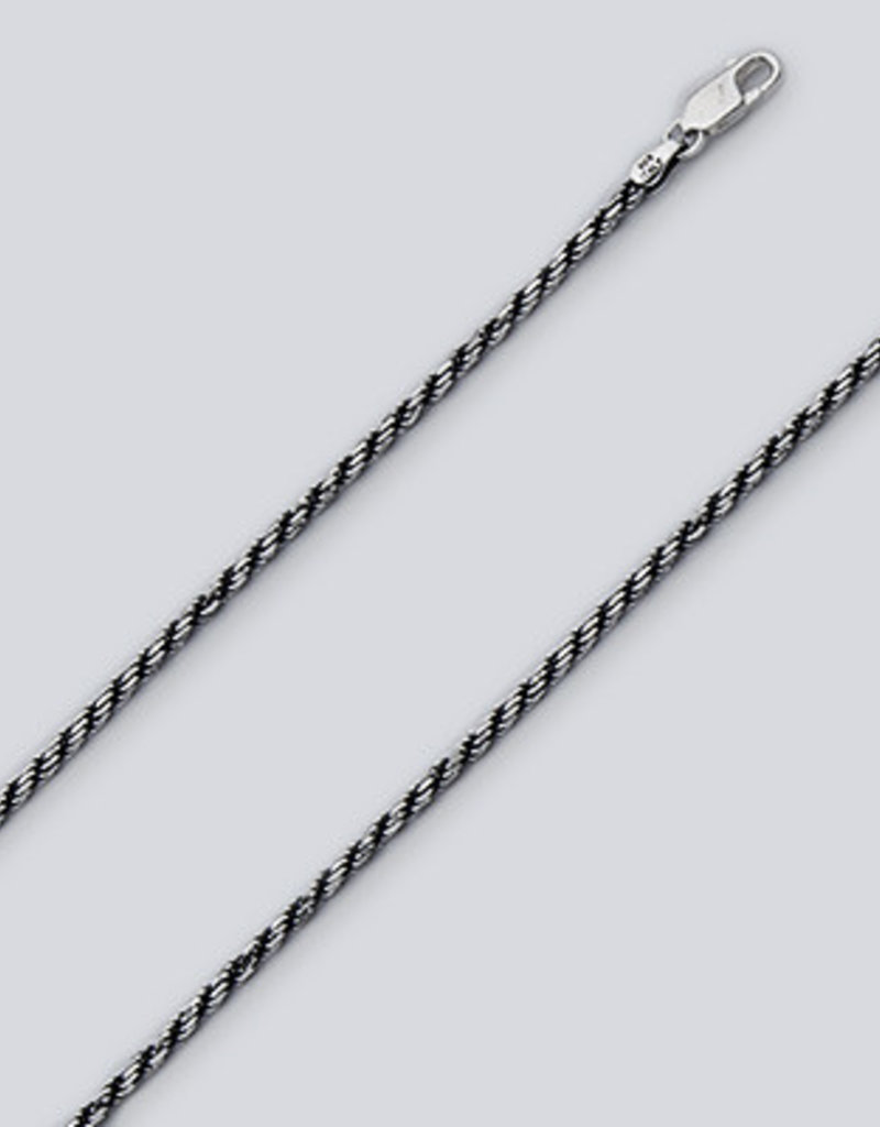 Sterling Silver Rope 050 Chain Oxidized Necklace