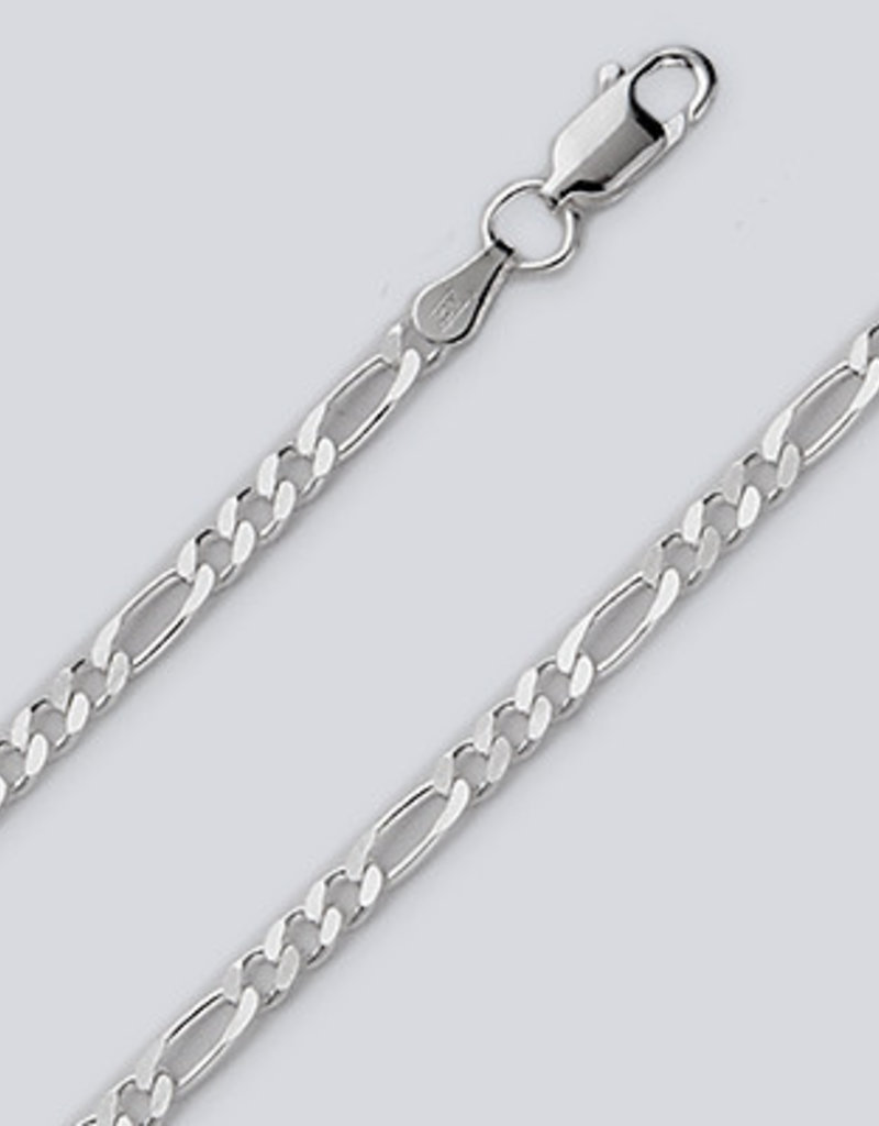 Sterling Silver Figaro 080 Chain Bracelet