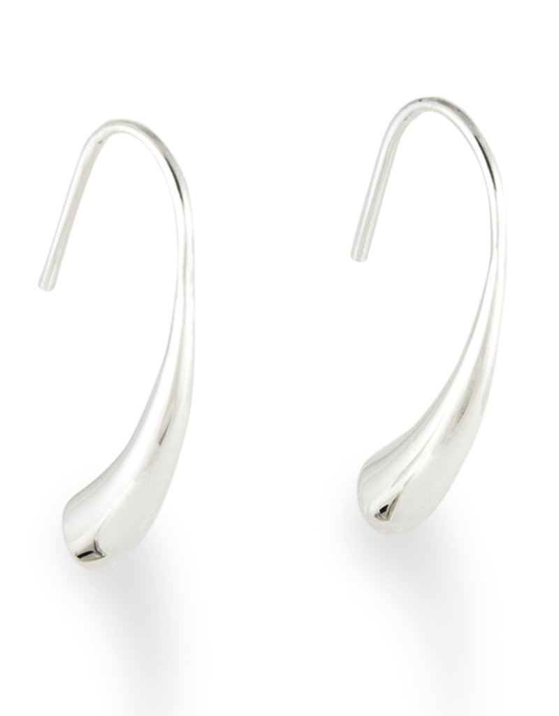 ZINA Zina Sterling Silver Curved Horn Wire Threader Earrings 27mm