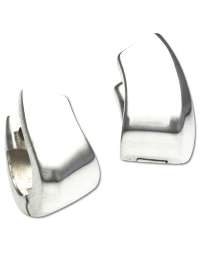 ZINA Zina Sterling Silver Curved Huggie Earrings 13mm