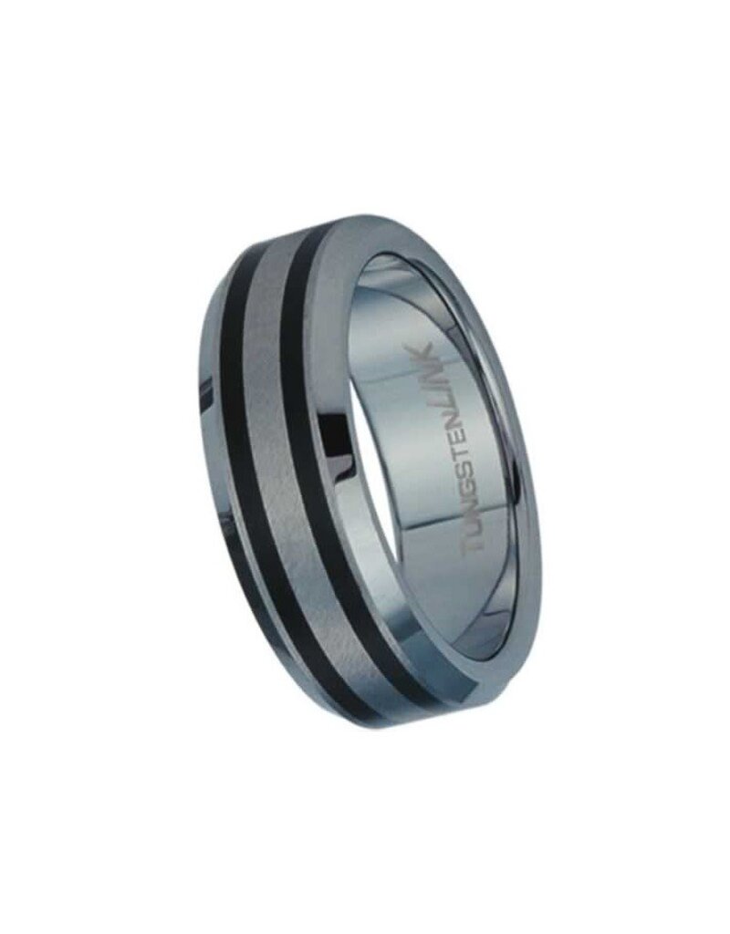 Men's 2-Line Tungsten Band Ring Size 8
