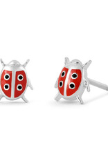 Sterling Silver Ladybug Post Earrings 6mm
