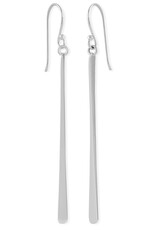 Sterling Silver Flattened Stick Earrings 53mm