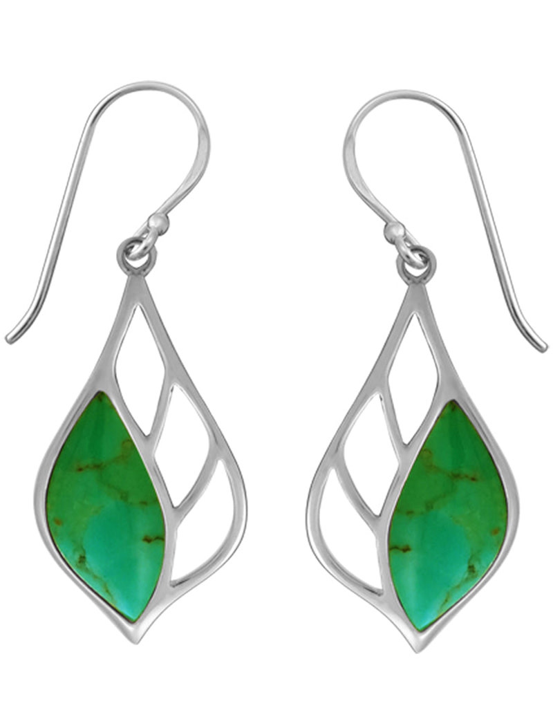 Green Turquoise Earrings 26mm