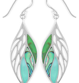 Leaf G-Turquoise MOP Earrings