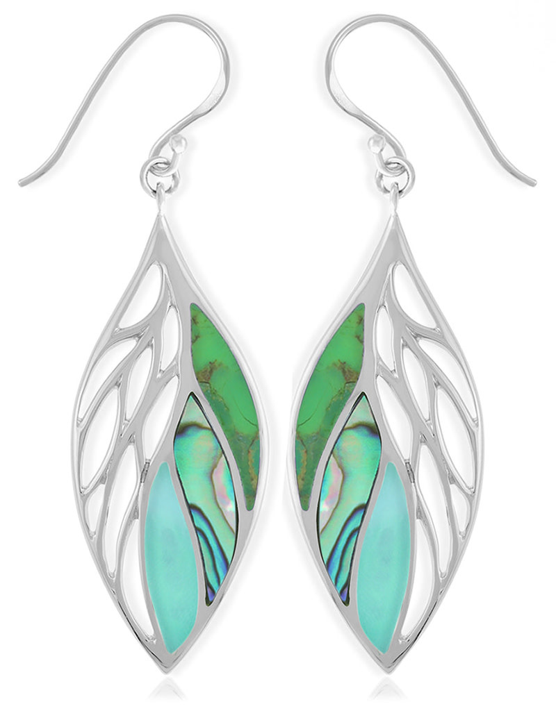 Leaf G-Turquoise MOP Earrings