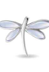Sterling Silver Dragonfly Purple Mother of Pearl Pendant 29mm