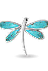 Sterling Silver Dragonfly Turquoise Pendant 29mm