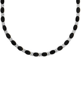 Oval Onyx Necklace 16"+2"