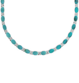 Oval Turquoise Necklace 16"+2"