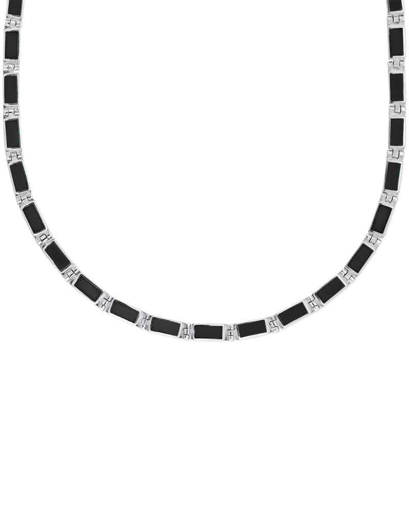 Rectangle Onyx Necklace 16"+2"
